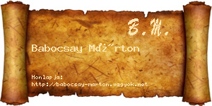 Babocsay Márton névjegykártya