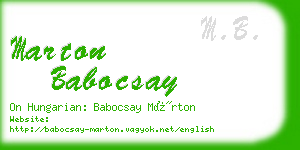 marton babocsay business card